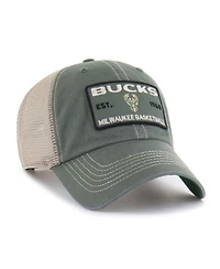 '47 Brand Men's Hunter Green/Tan Milwaukee Bucks Wabash Patch Clean Up Adjustable Hat
