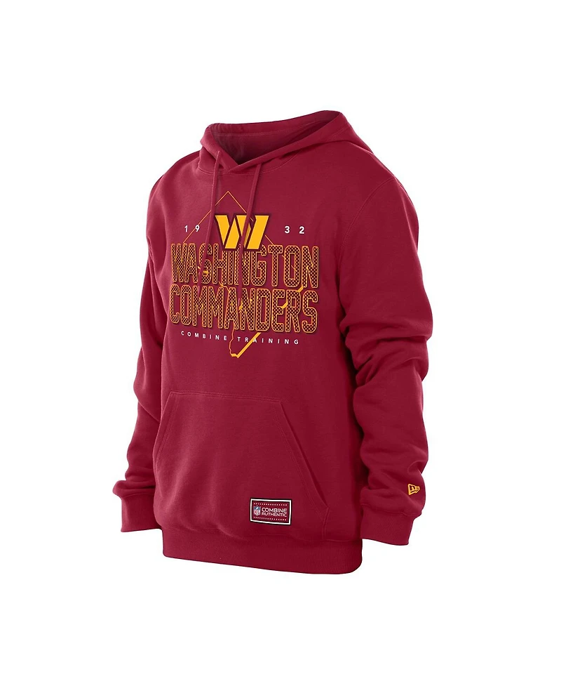 New Era Men's Burgundy Washington Commanders Combine Authentic Local State Throwback Hoodie