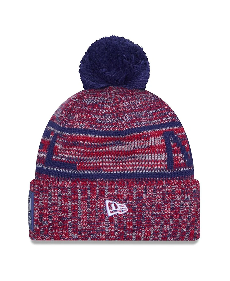 New Era Men's Red Nfl 2025 Sideline Cold Weather Cuffed Knit with Pom Hat