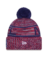 New Era Men's Red Nfl 2025 Sideline Cold Weather Cuffed Knit with Pom Hat