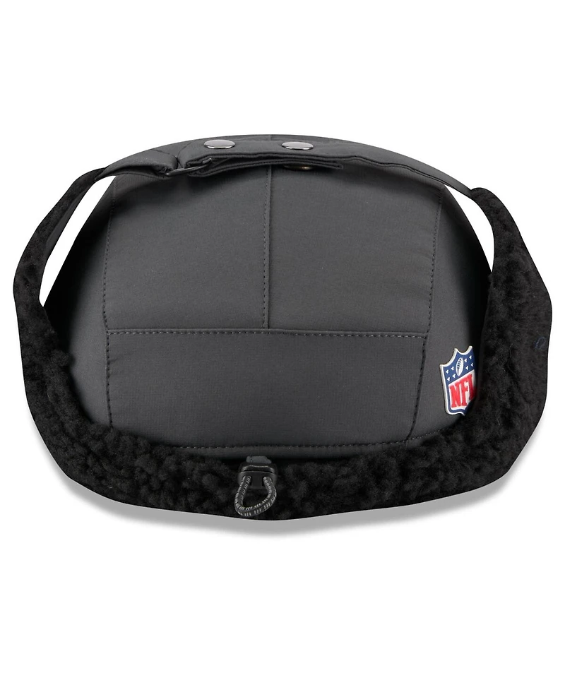 New Era Men's Charcoal Las Vegas Raiders 2025 Sideline Cold Weather Runner Dog Ear Adjustable Hat