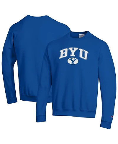 Champion Men's Royal Byu Cougars Arch Over Logo Pullover Sweatshirt