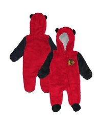 Outerstuff Newborn Red Chicago Blackhawks Stay Napping Fleece Bunting Full-Zip Hooded Sleeper