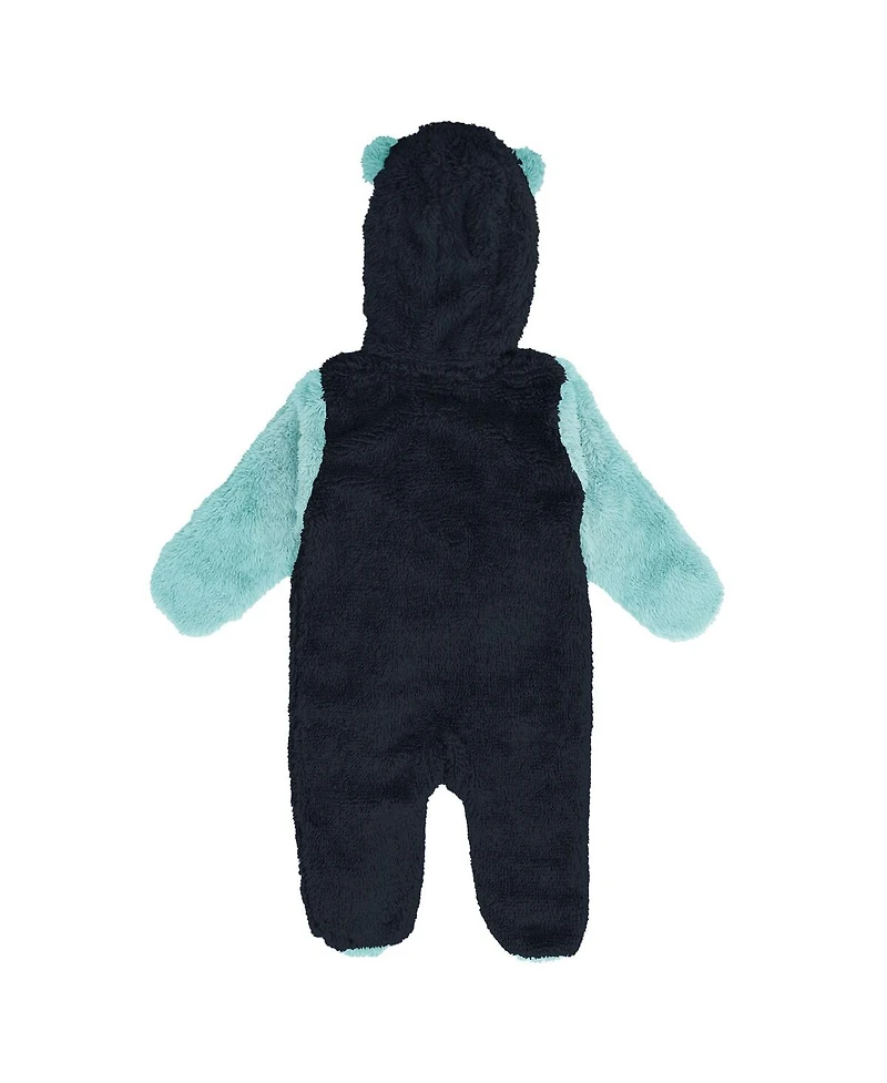 Outerstuff Newborn Navy Seattle Kraken Stay Napping Fleece Bunting Full-Zip Hooded Sleeper