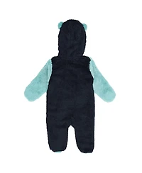 Outerstuff Newborn Navy Seattle Kraken Stay Napping Fleece Bunting Full-Zip Hooded Sleeper