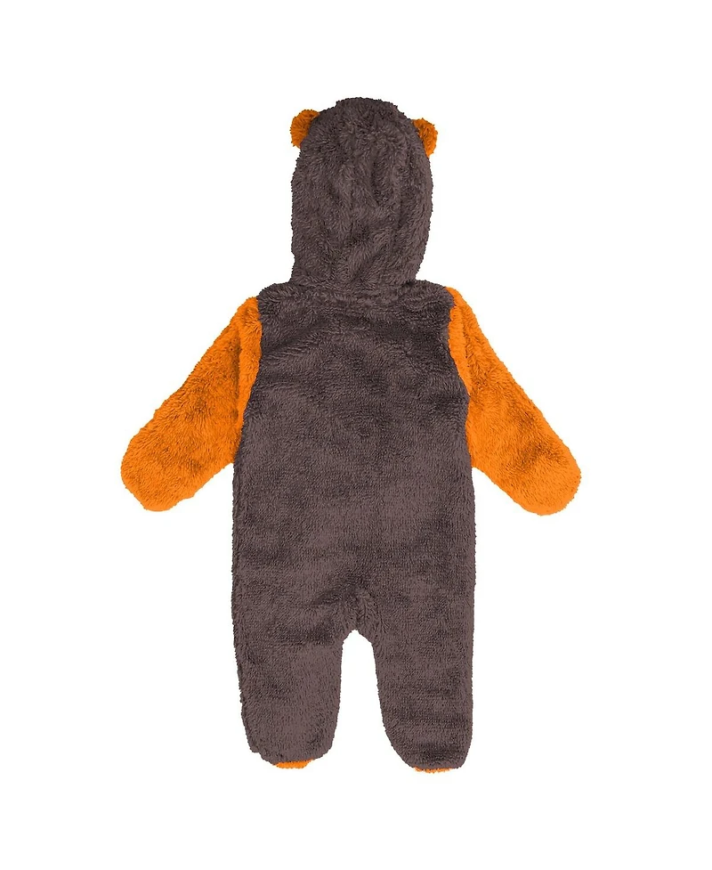 Outerstuff Baby Boys and Girls Brown Cleveland Browns Stay Napping Fleece Bunting Full-Zip Sleeper
