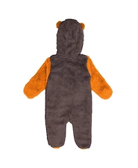 Outerstuff Baby Boys and Girls Brown Cleveland Browns Stay Napping Fleece Bunting Full-Zip Sleeper