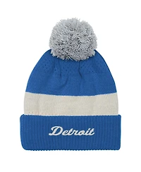 Outerstuff Big Boys and Girls Blue Detroit Lions Modern Fan Cuffed Knit with Pom Hat