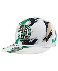 New Era Big Boys and Girls White Boston Celtics Paint 9FIFTY Snapback Hat