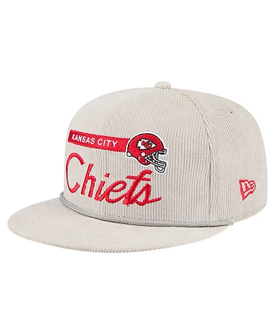 New Era Men's Gray Kansas City Chiefs Cord Rope Corduroy 9FIFTY Snapback Hat