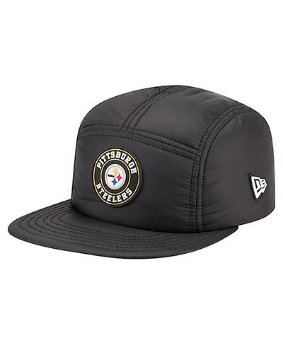 New Era Men's Black Pittsburgh Steelers Quilted Camper Adjustable Hat
