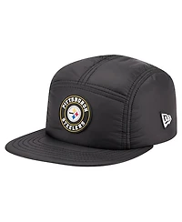 New Era Men's Black Pittsburgh Steelers Quilted Camper Adjustable Hat