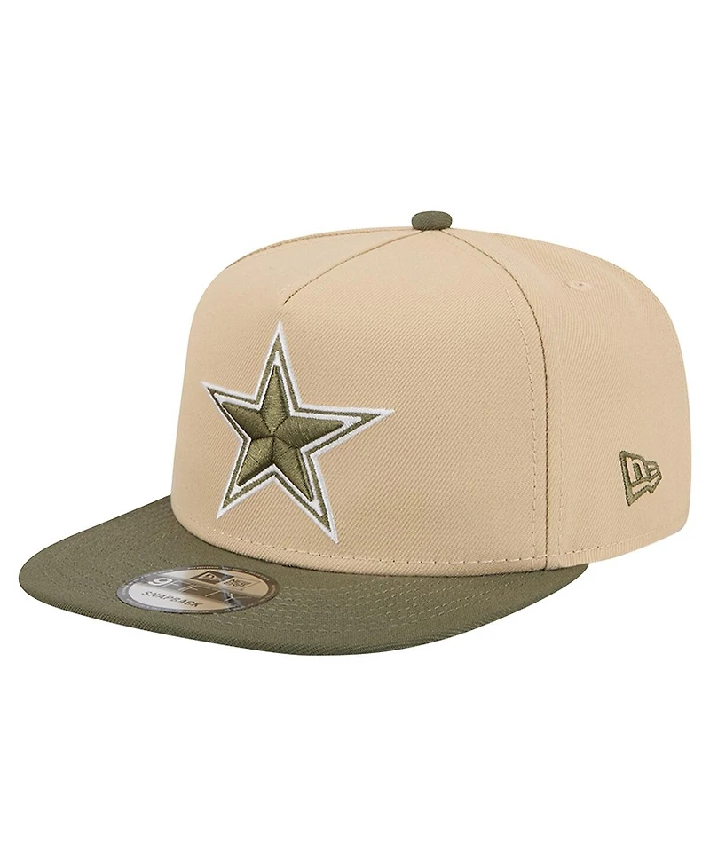 New Era Men's Light Beige/Olive Dallas Cowboys Two-Tone Color Pack A-Frame 9FIFTY Snapback Hat