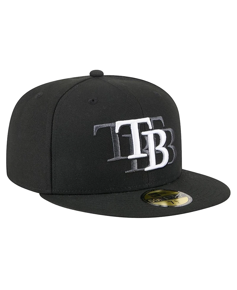 New Era Men's Black Tampa Bay Rays Tri-Hit 59FIFTY Fitted Hat