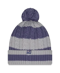 New Era Women's Meadow Blue New England Patriots 2025 Rivalries Collection Braided Cuffed Knit with Pom Hat