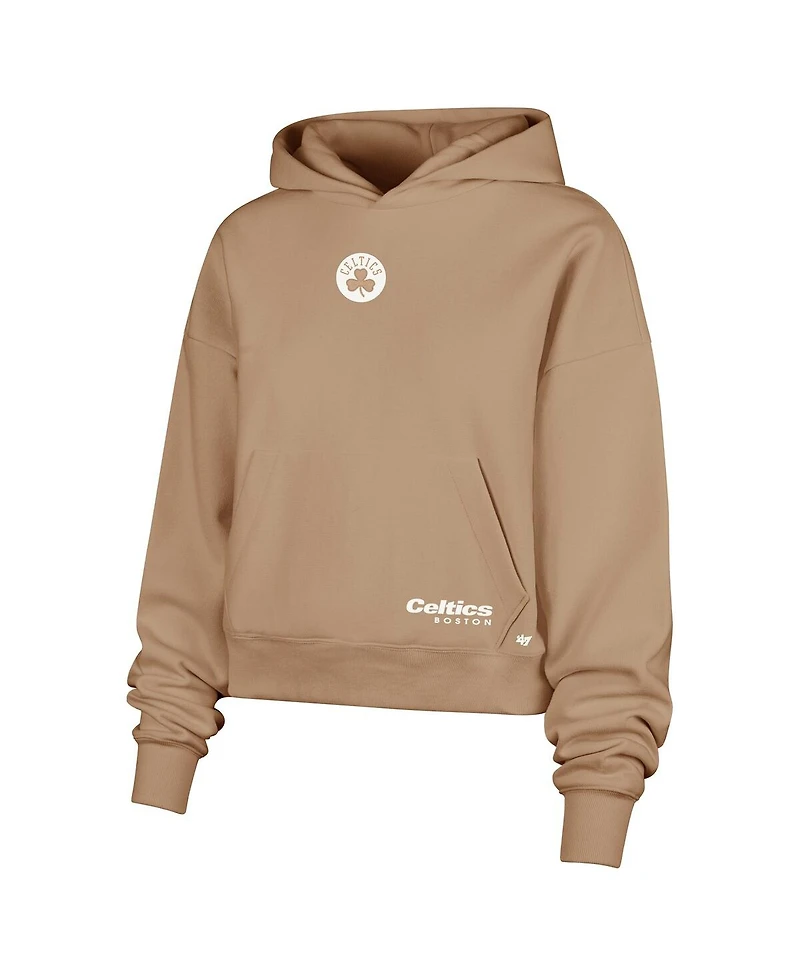 '47 Brand Women's Tan Boston Celtics Sue Foundation Hoodie Sweatshirt