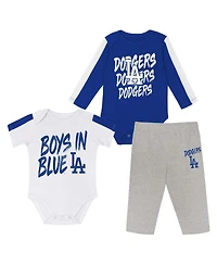 Outerstuff Baby Boys and Girls 2-Piece Los Angeles Dodgers Double Down Bodysuit Pants Set