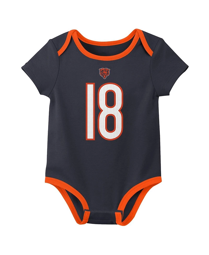 Nike Baby Boys and Girls 3-Pack Caleb Williams Chicago Bears Name Number Bodysuit Set