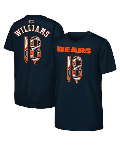 Outerstuff Big Boys and Girls Caleb Williams Navy Chicago Bears Mainliner Drip Player Name Number T-Shirt
