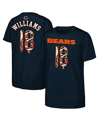 Outerstuff Big Boys and Girls Caleb Williams Navy Chicago Bears Mainliner Drip Player Name Number T-Shirt
