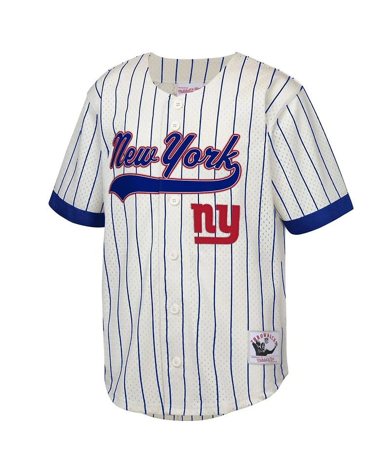 Mitchell & Ness Big Boys and Girls Lawrence Taylor Cream New York Giants Retired Player Name Number Baseball Jersey
