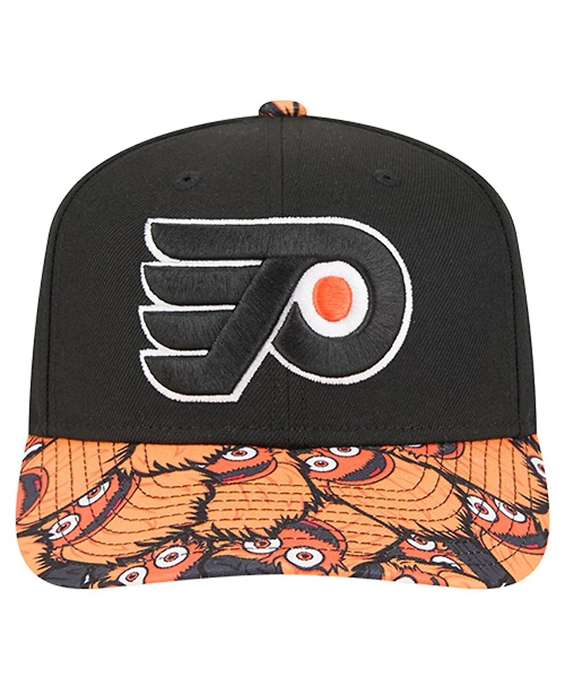 New Era Men's Black Philadelphia Flyers Mascot Visor 9SEVENTY Adjustable Hat