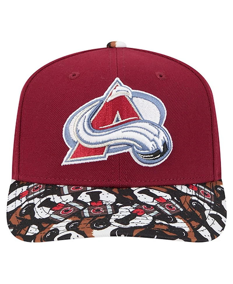 New Era Men's Burgundy Colorado Avalanche Mascot Visor 9SEVENTY Adjustable Hat