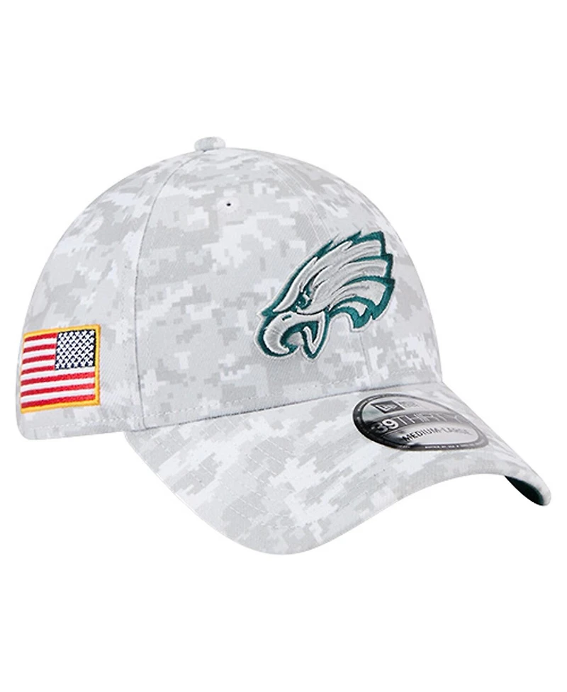 New Era Men's White Philadelphia Eagles 2025 Salute to Service Digital Camo Fan Pack 39THIRTY Flex Hat