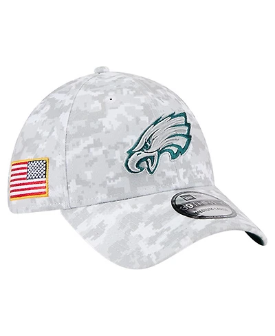 New Era Men's White Philadelphia Eagles 2025 Salute to Service Digital Camo Fan Pack 39THIRTY Flex Hat