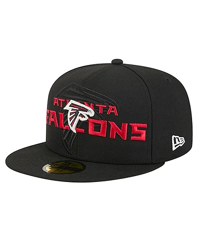 New Era Men's Black Atlanta Falcons Overlap Wordmark 59FIFTY Fitted Hat