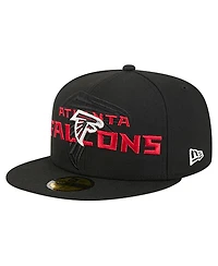 New Era Men's Black Atlanta Falcons Overlap Wordmark 59FIFTY Fitted Hat