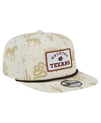 New Era Men's Cream Houston Texans Desert Rose 19TWENTY Adjustable Hat