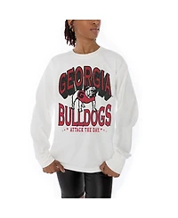Gameday Couture Women's White Georgia Bulldogs Midweight Oversized Long Sleeve T-Shirt