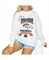 Gameday Couture Women's Ash Denver Broncos Oversized Run the Show Pullover Sweatshirt