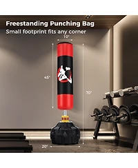 Sugift 70 Inch Freestanding Punching Bag with Fillable Base 12 Suction Cups and Shock Absorbers