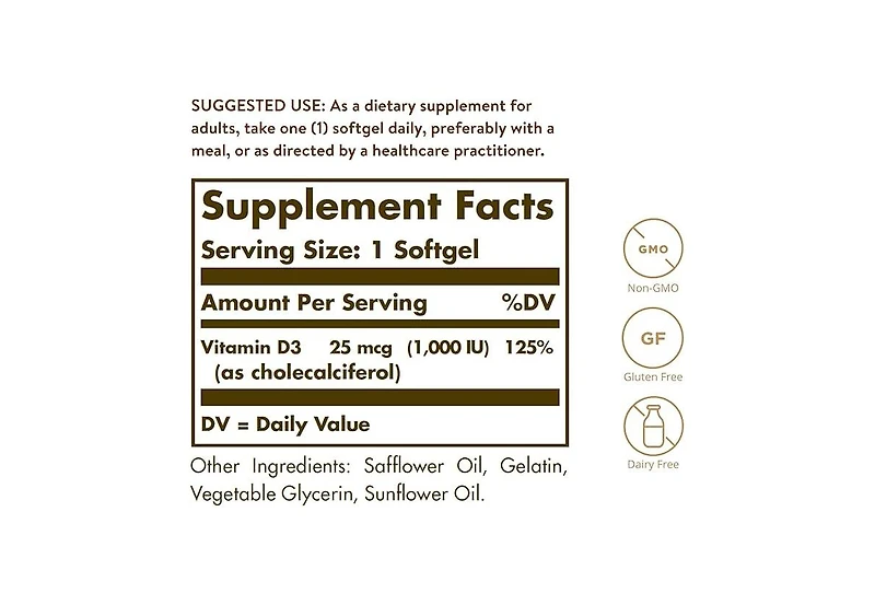 Solgar Vitamin D3 (Cholecalciferol) ,400 Iu ,250 S Gels