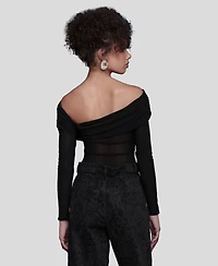 Avec Les Filles Women's Off-The-Shoulder Bodysuit Top