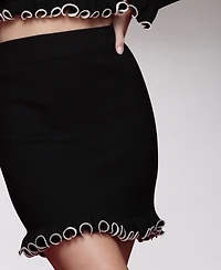 Avec Les Filles Women's Ruffle Mini Skirt