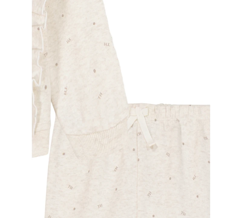 Tommy Hilfiger Baby Girls Print Fleece Top and Joggers, 2-Piece Set