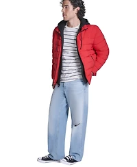 Converse Men's Lightweight Hooded Bib Puffer Jacket