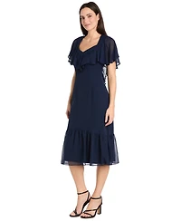 R & M Richards Women's Capelet Short-Sleeve Dress