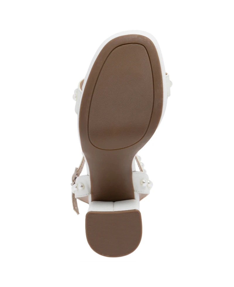 Sugar Women's Vallentina Pearl Block Heel Dress Sandals