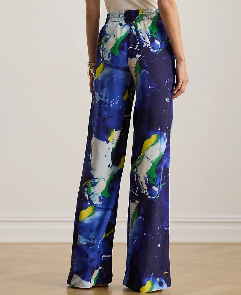 Lauren Ralph Petite Abstract Print Wide-Leg Pants
