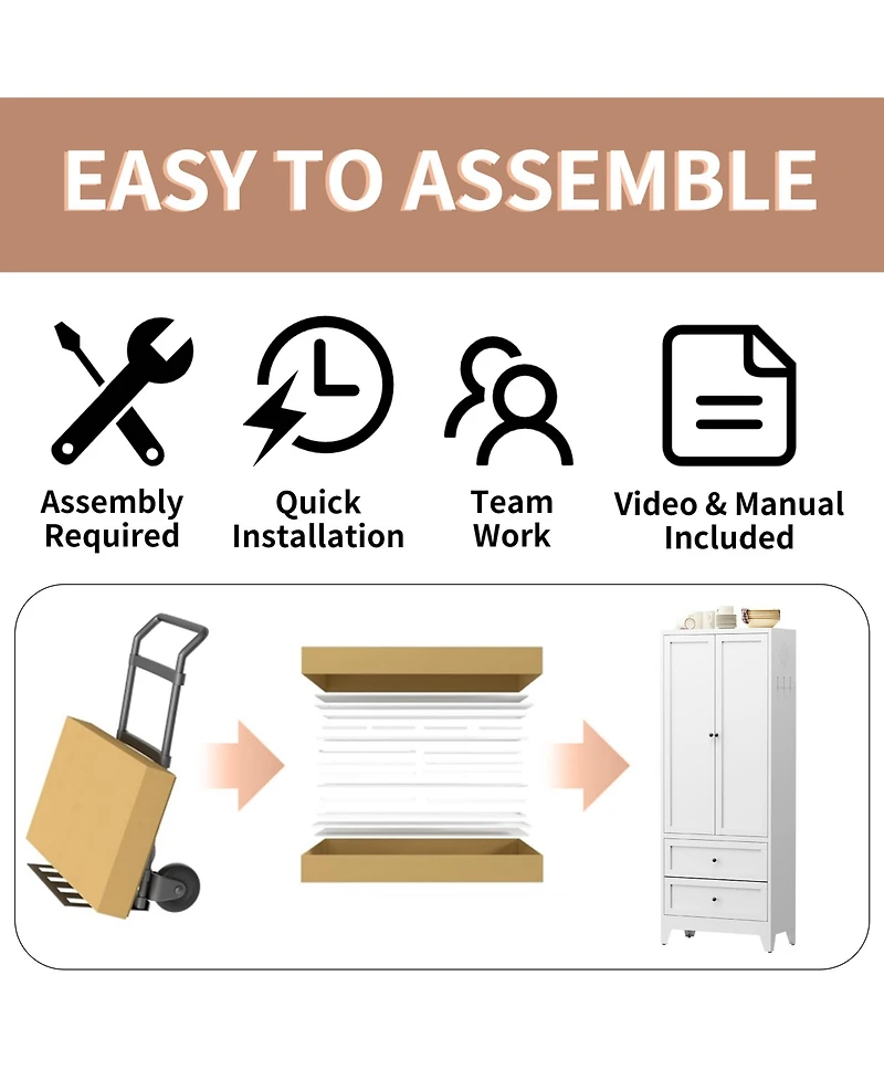 Casainc 72" Pantry Cabinet with 2 Drawers, Freestanding Storage with Adjustable Shelves for Kitchen, Pantry, Dining