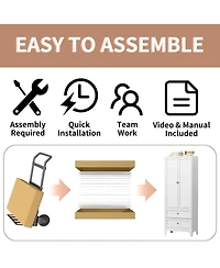 Casainc 72" Pantry Cabinet with 2 Drawers, Freestanding Storage with Adjustable Shelves for Kitchen, Pantry, Dining