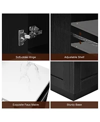 Casainc – Kitchen Island 82.7", extendable dining table for 4–6, two-tone, double storage, power outlet