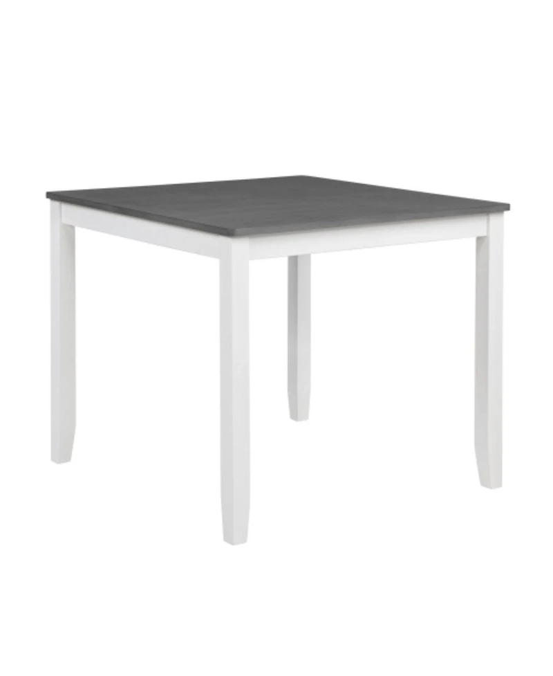 Maison Boucle 5-Piece Dining Table Set for 4 with Upholstered Chairs, White Frame Grey Top Table Set for Kitchen or Small Apartment-