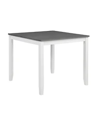 Maison Boucle 5-Piece Dining Table Set for 4 with Upholstered Chairs, White Frame Grey Top Table Set for Kitchen or Small Apartment-