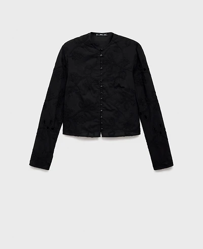 Mango Women's Buttons Embroidered Blouse