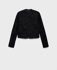 Mango Women's Buttons Embroidered Blouse